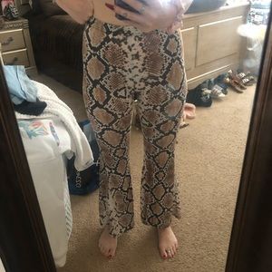 snake skin print pants